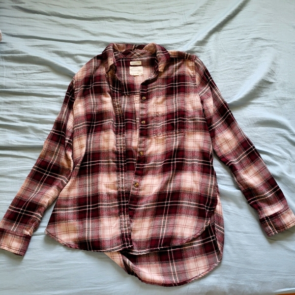 American Eagle Plaid Button Down, Purple Size S - Picture 1 of 2